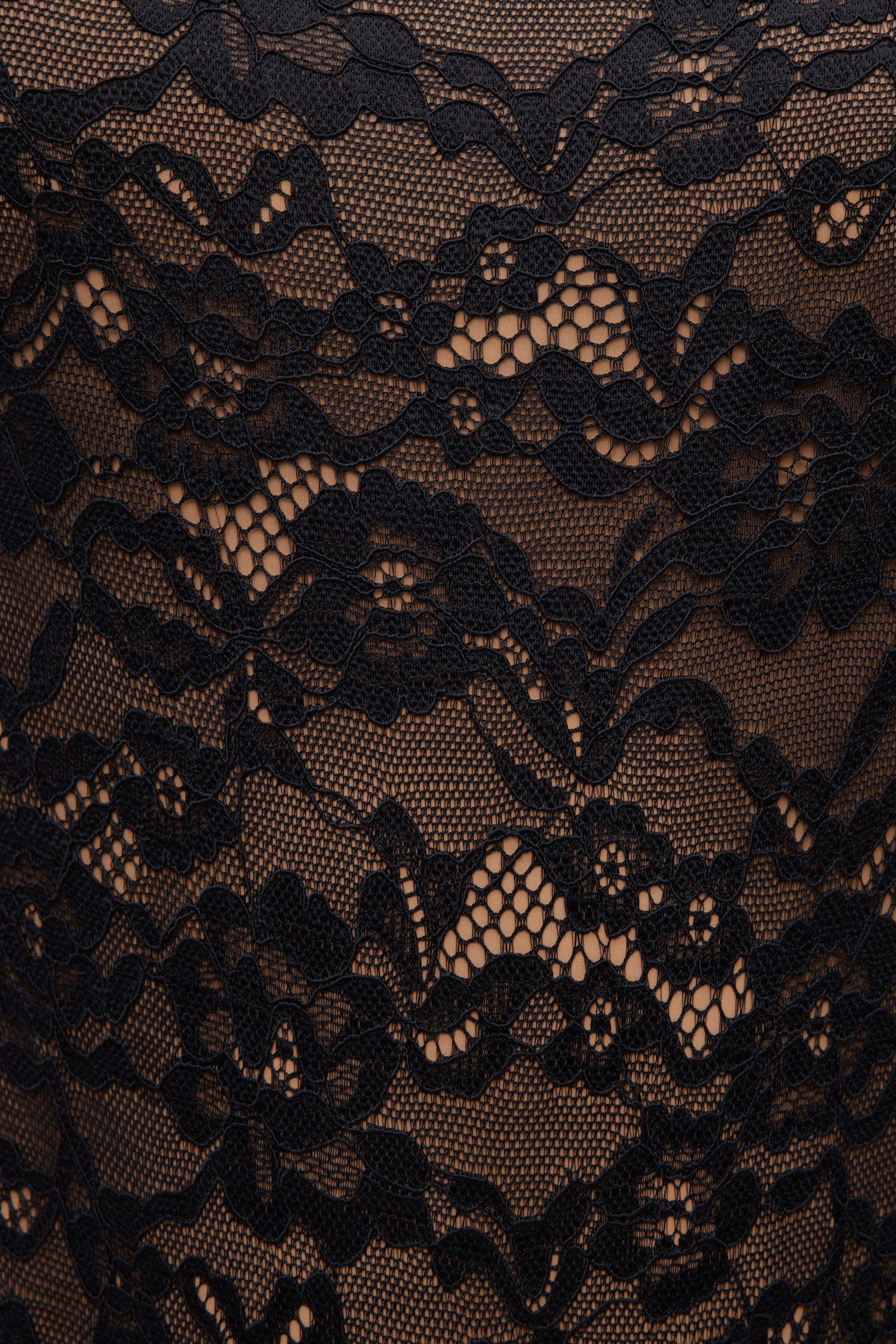 Mock Neck Lace Bodysuit Black - Dynamite