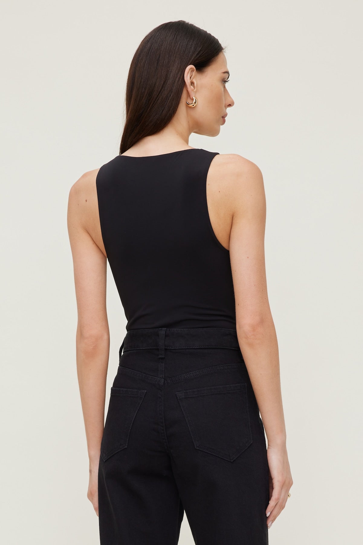 Sculpt Plunging V Neck Bodysuit Black - Dynamite