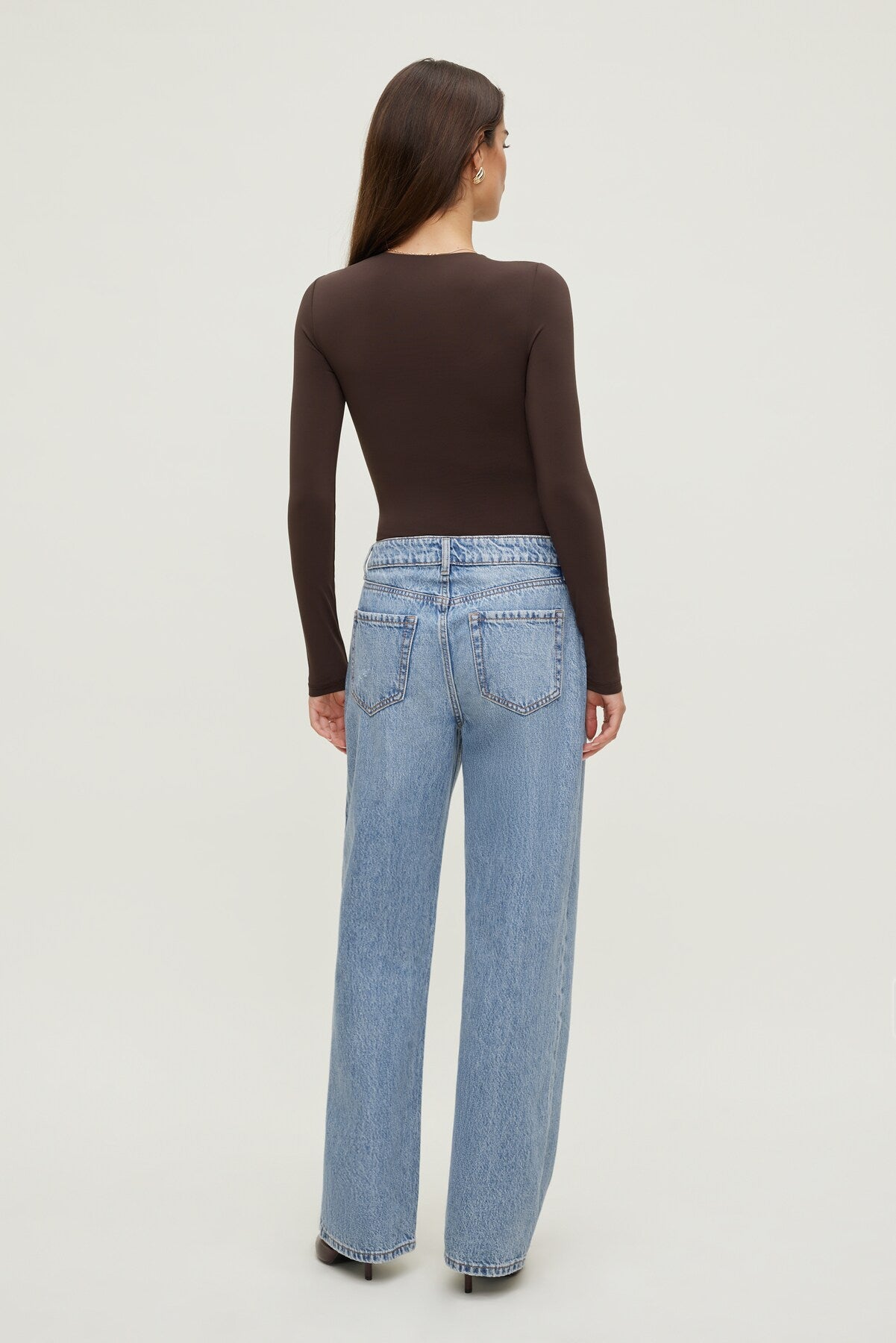 Sculpt Crewneck Bodysuit Brown - Dynamite