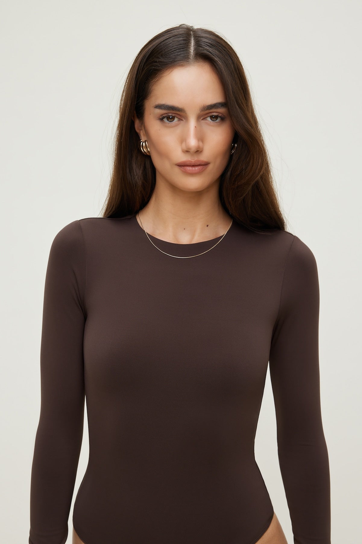 Sculpt Crewneck Bodysuit Brown - Dynamite