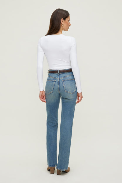 Sculpt Crewneck Bodysuit White - Dynamite