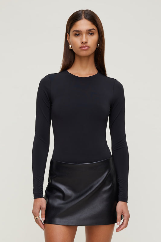 Sculpt Crewneck Bodysuit Black - Dynamite