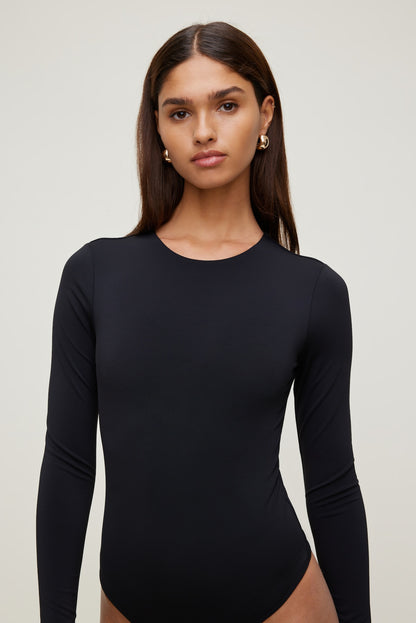Sculpt Crewneck Bodysuit Black - Dynamite