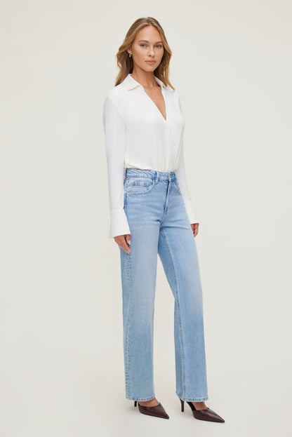 Sculpt Collared Bodysuit Beige - Dynamite
