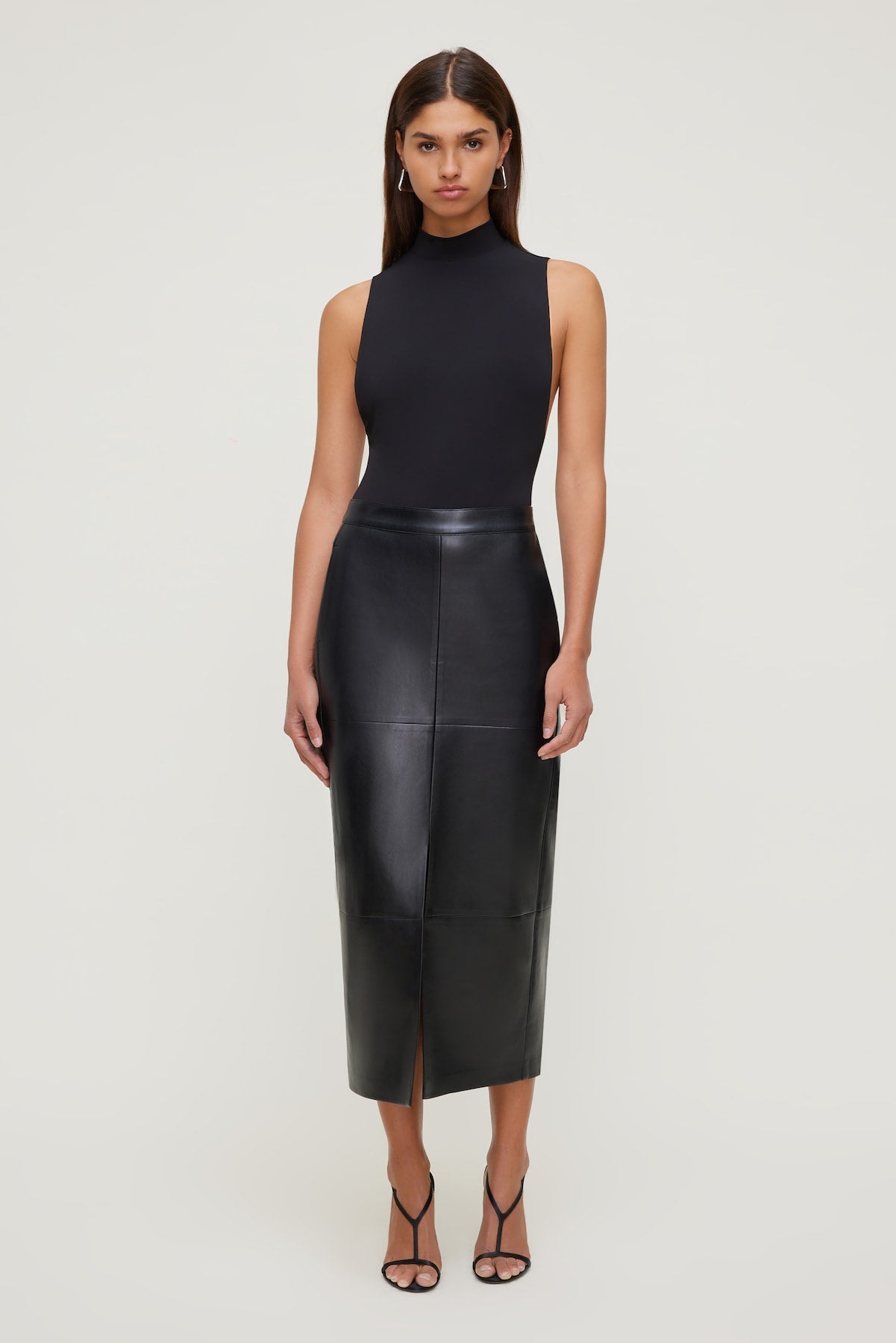 Sculpt Mock Neck Sleeveless Bodysuit Black - Dynamite