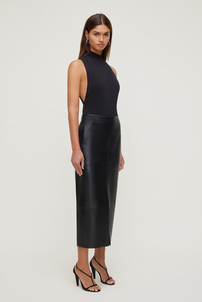 Sculpt Mock Neck Sleeveless Bodysuit Black - Dynamite