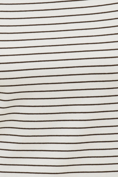 Everyday Striped Heavy Cotton T Shirt Brown - Dynamite