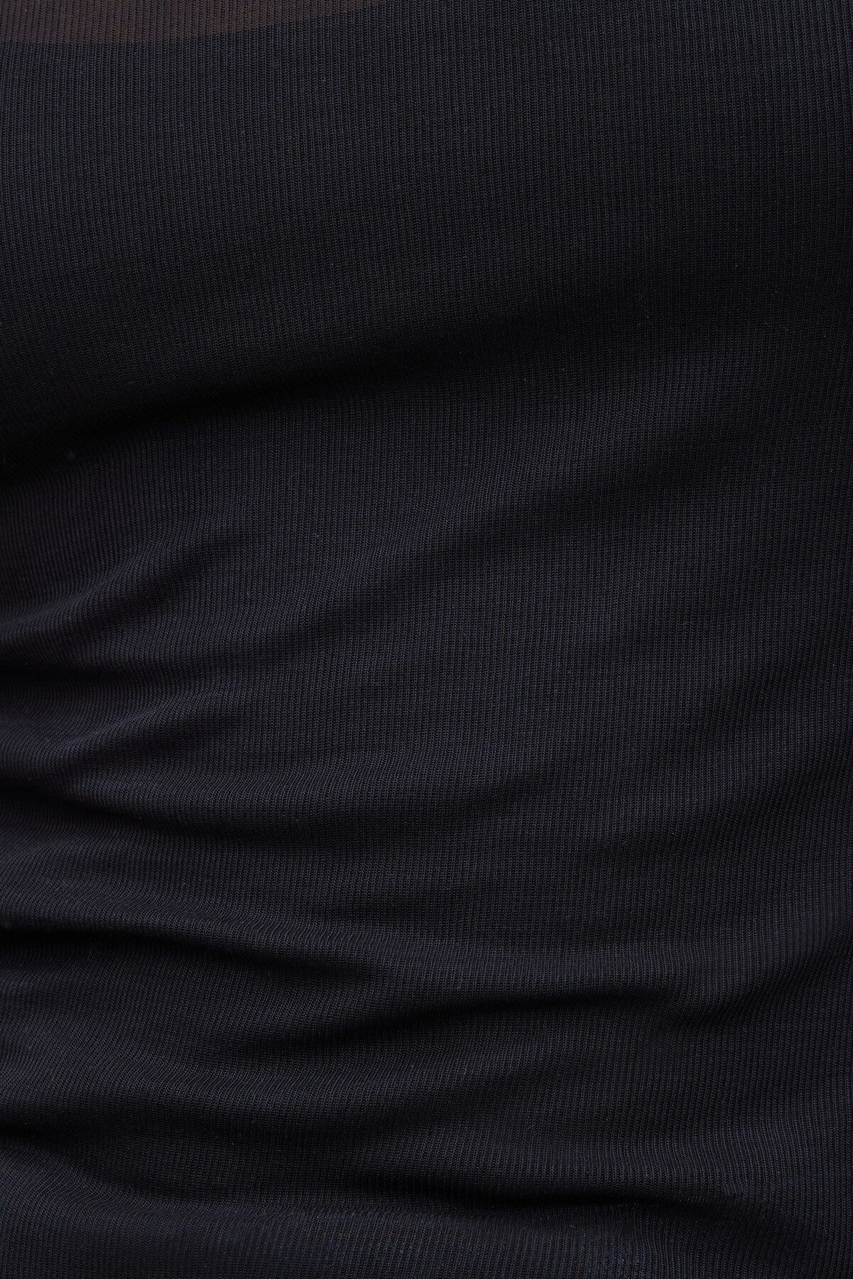 Sheer Layered Cami and Long Sleeve T Shirt Black - Dynamite