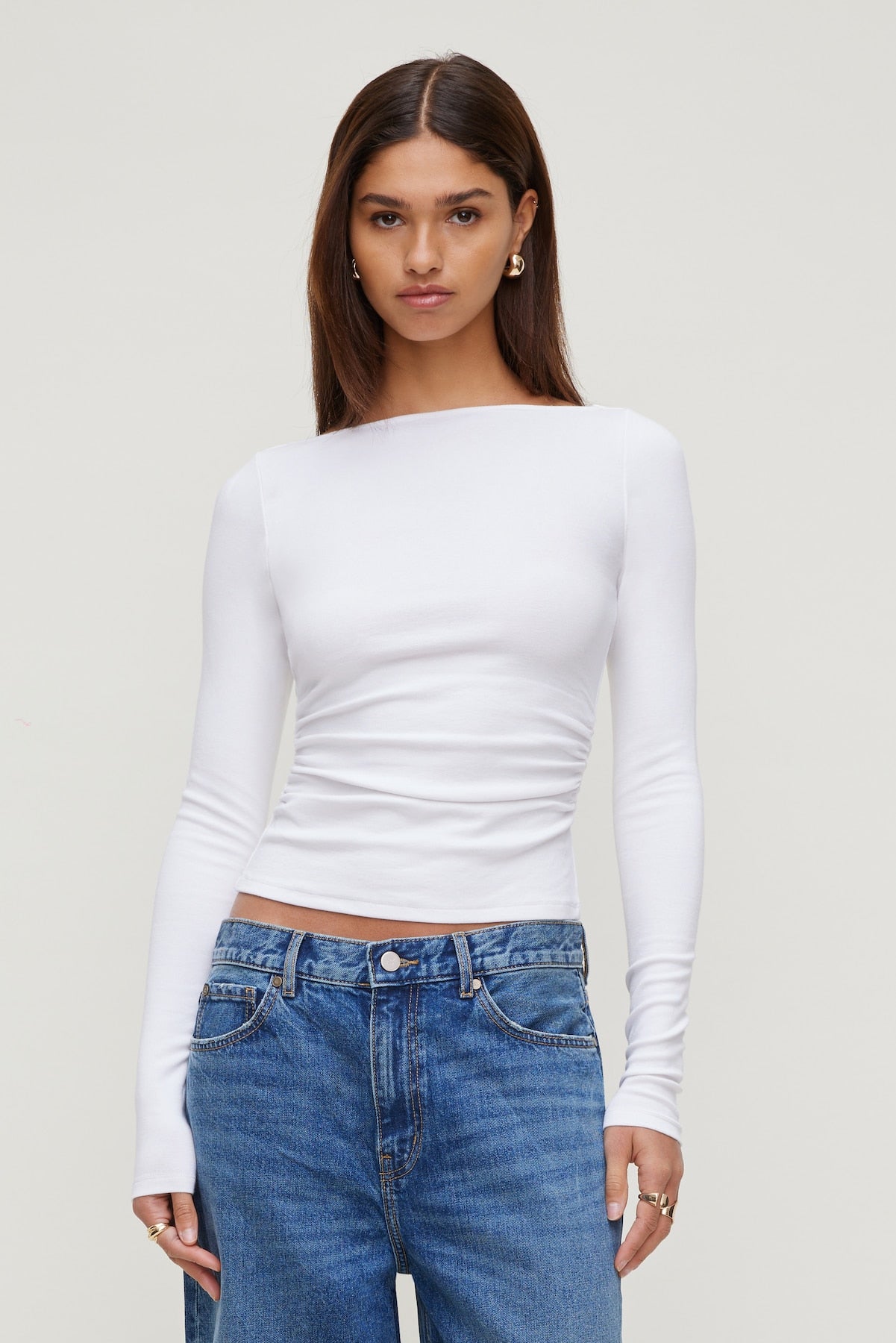 Stella Long Sleeve T Shirt White - Dynamite