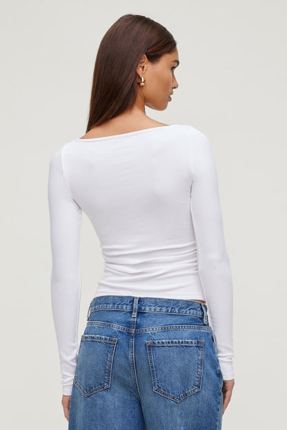 Stella Long Sleeve T Shirt White - Dynamite