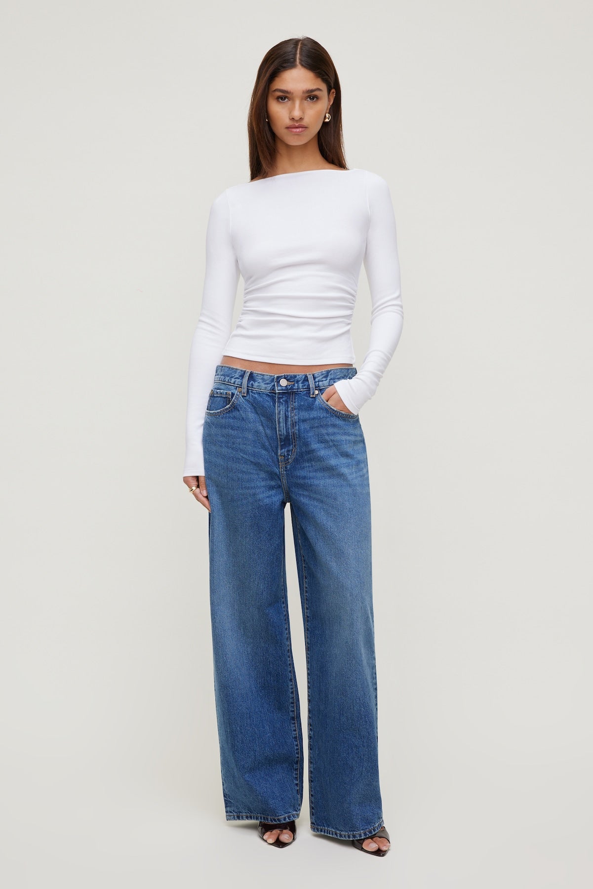Stella Long Sleeve T Shirt White - Dynamite