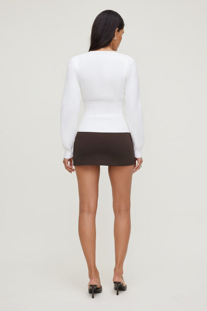 Cinched Waist Cardigan White - Dynamite