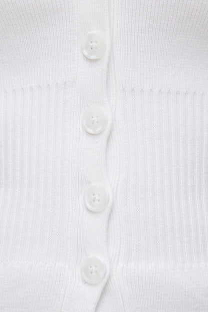 Cinched Waist Cardigan White - Dynamite