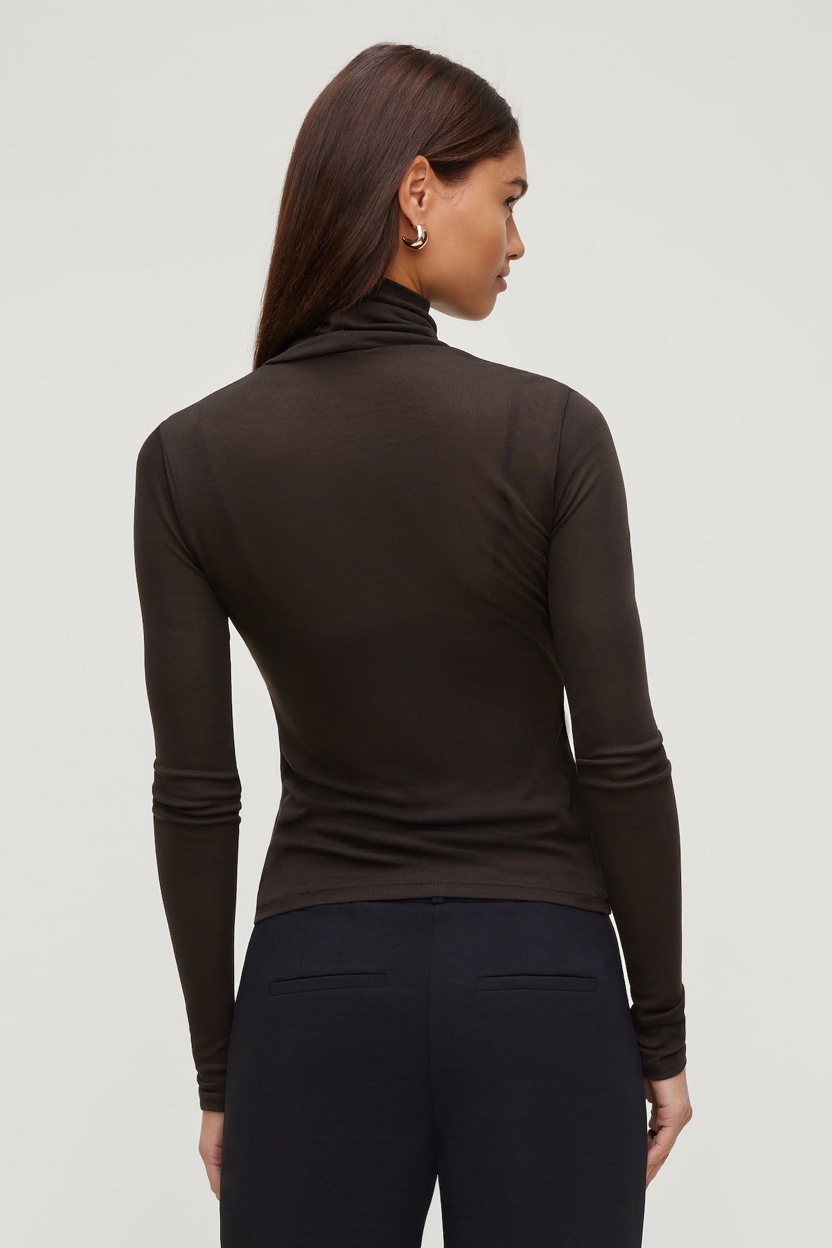 Sheer Layered Cami and Turtleneck Brown - Dynamite