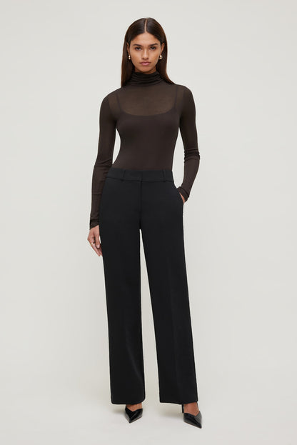 Sheer Layered Cami and Turtleneck Brown - Dynamite
