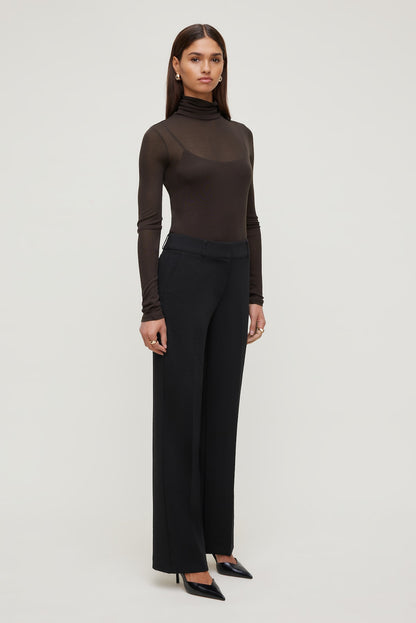 Sheer Layered Cami and Turtleneck Brown - Dynamite