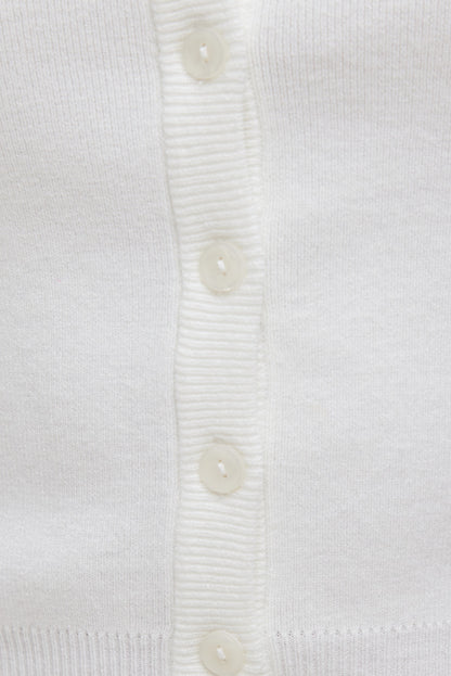 Rebecca Crewneck Cardigan White - Dynamite