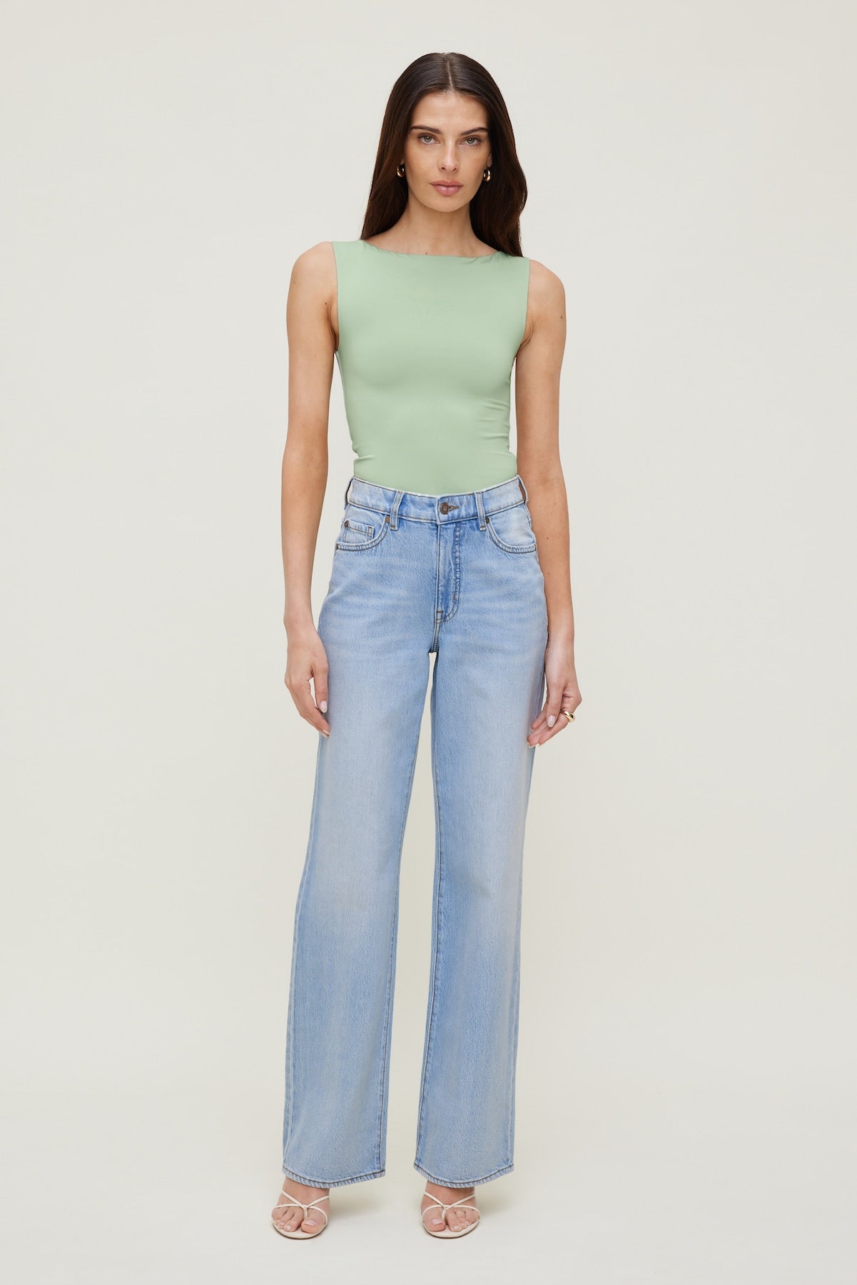 Nola Sculpt Tank Top Green - Dynamite