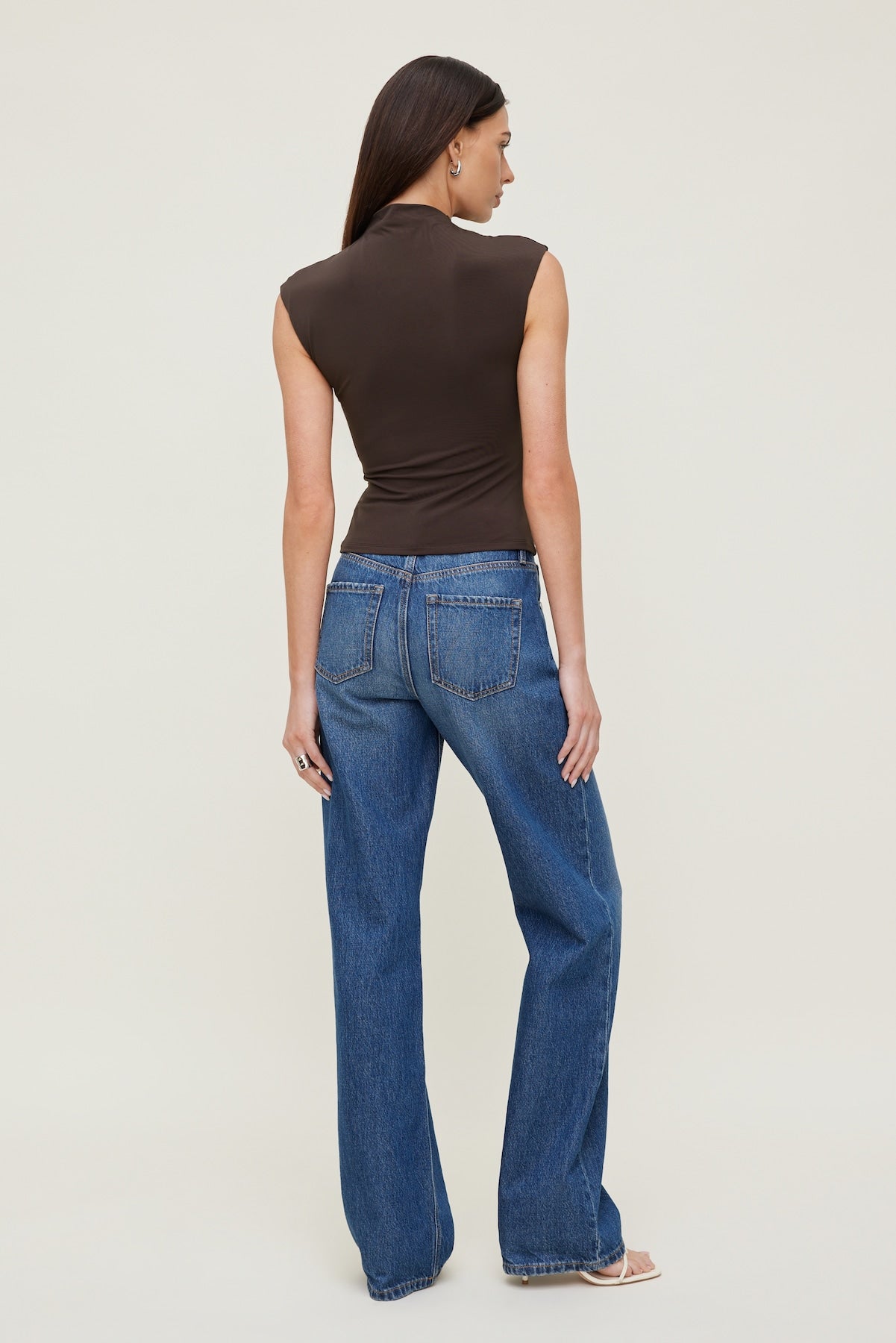 Sculpt Shirred T Shirt Brown - Dynamite