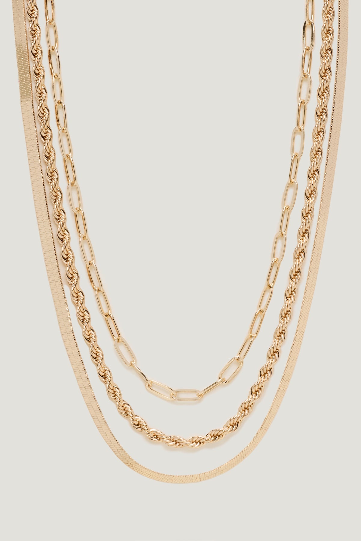 3-Pack Mixed Chain Necklaces Yellow - Dynamite
