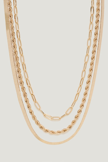 3-Pack Mixed Chain Necklaces Yellow - Dynamite