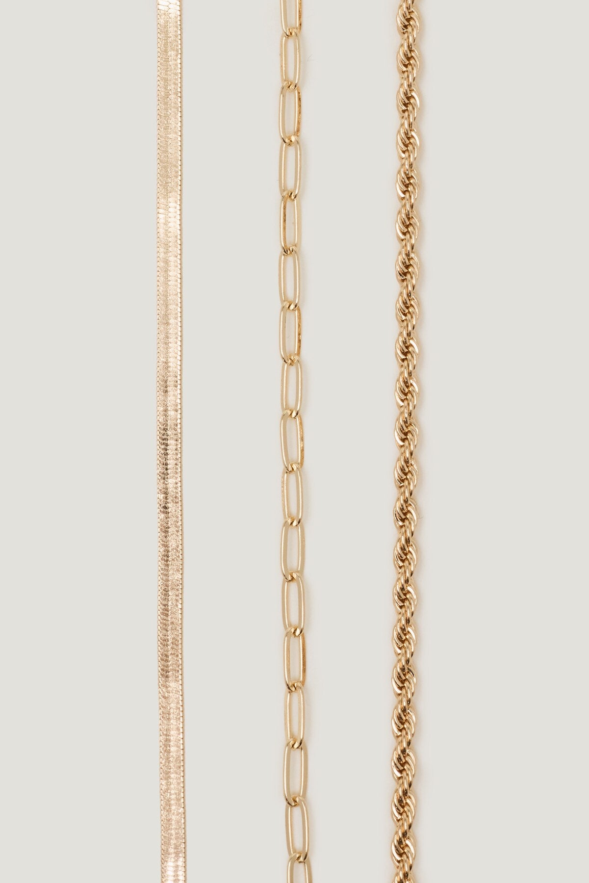 3-Pack Mixed Chain Necklaces Yellow - Dynamite