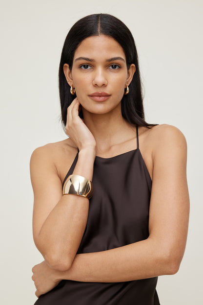 Oversized Chunky Snap Bangle Bracelet Yellow - Dynamite