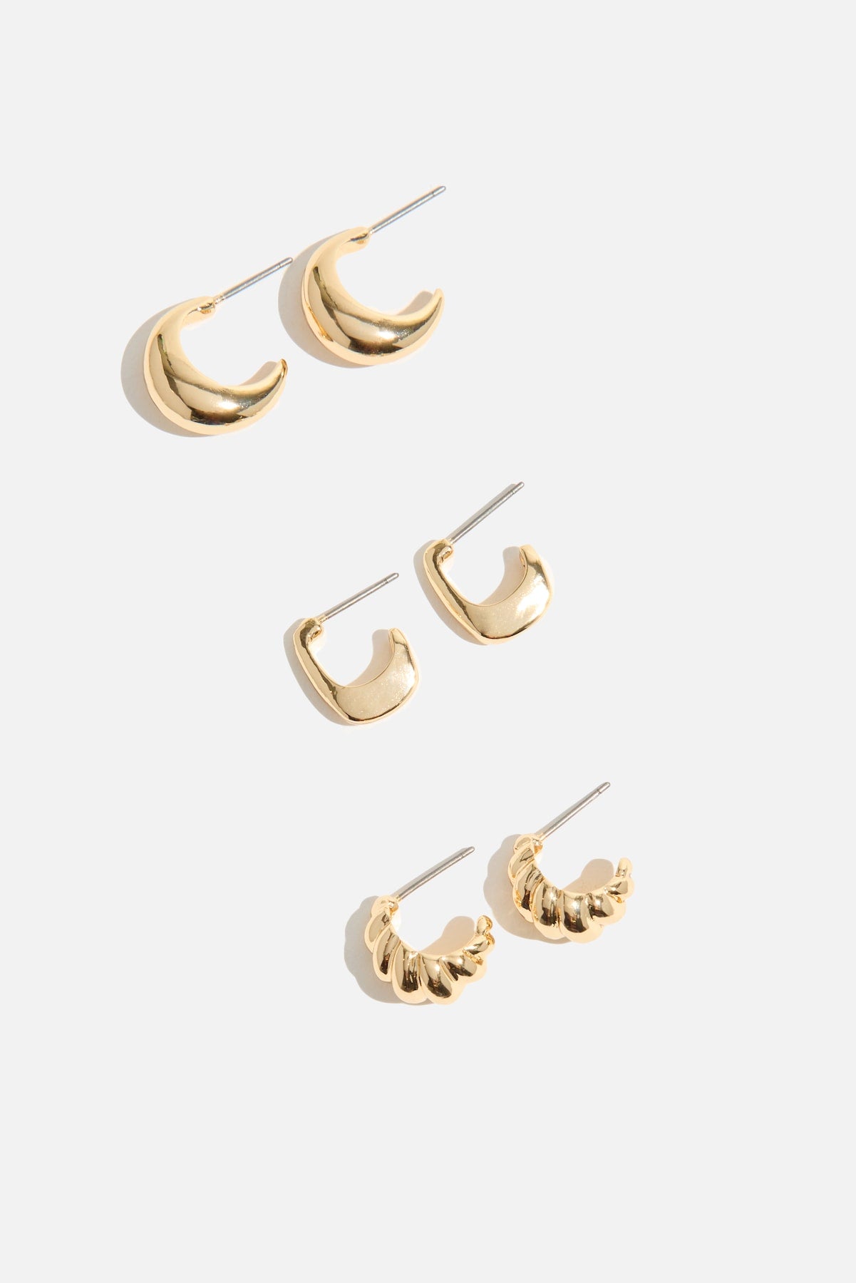 3-Pack Huggie Hoop Earrings Yellow - Dynamite