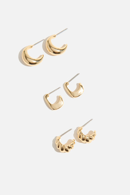 3-Pack Huggie Hoop Earrings Yellow - Dynamite