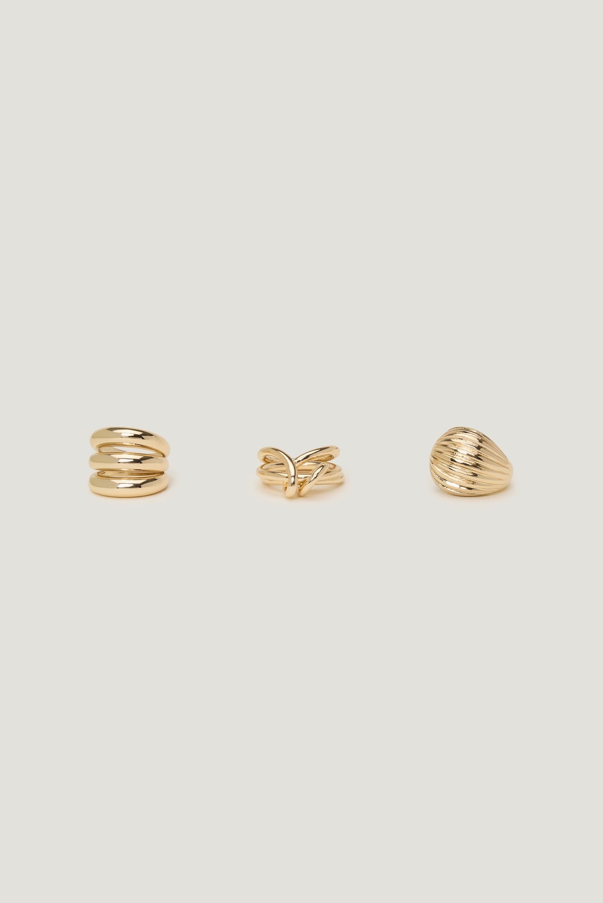 3-Pack Chunky Rings Yellow - Dynamite