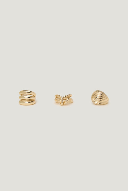 3-Pack Chunky Rings Yellow - Dynamite