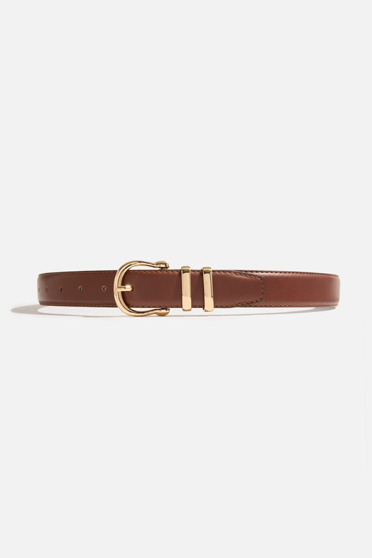 Classic Faux Leather Belt Brown - Dynamite