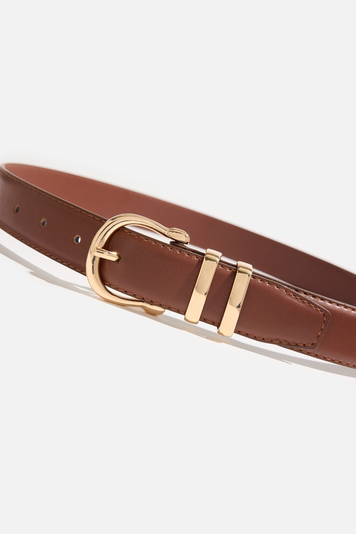Classic Faux Leather Belt Brown - Dynamite