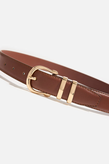 Classic Faux Leather Belt Brown - Dynamite