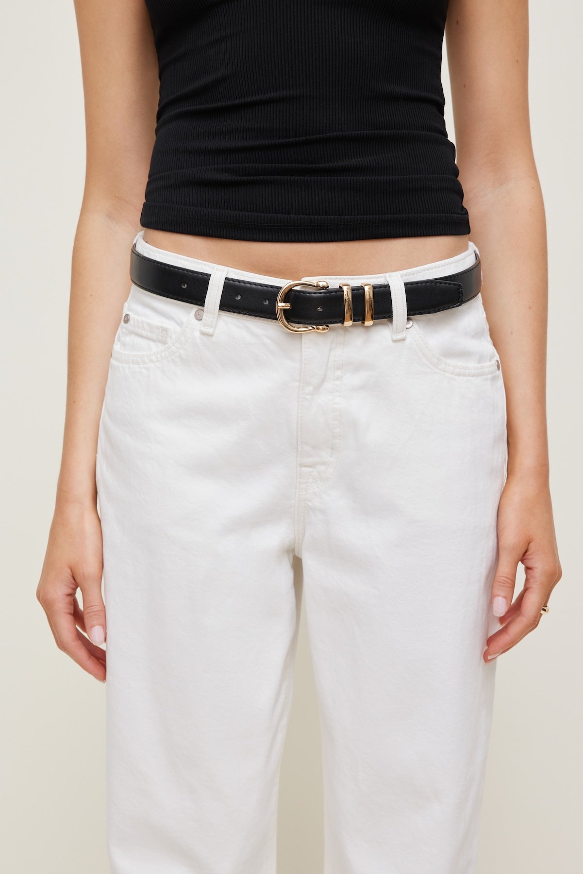 Classic Faux Leather Belt Black - Dynamite