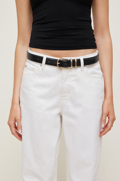 Classic Faux Leather Belt Black - Dynamite