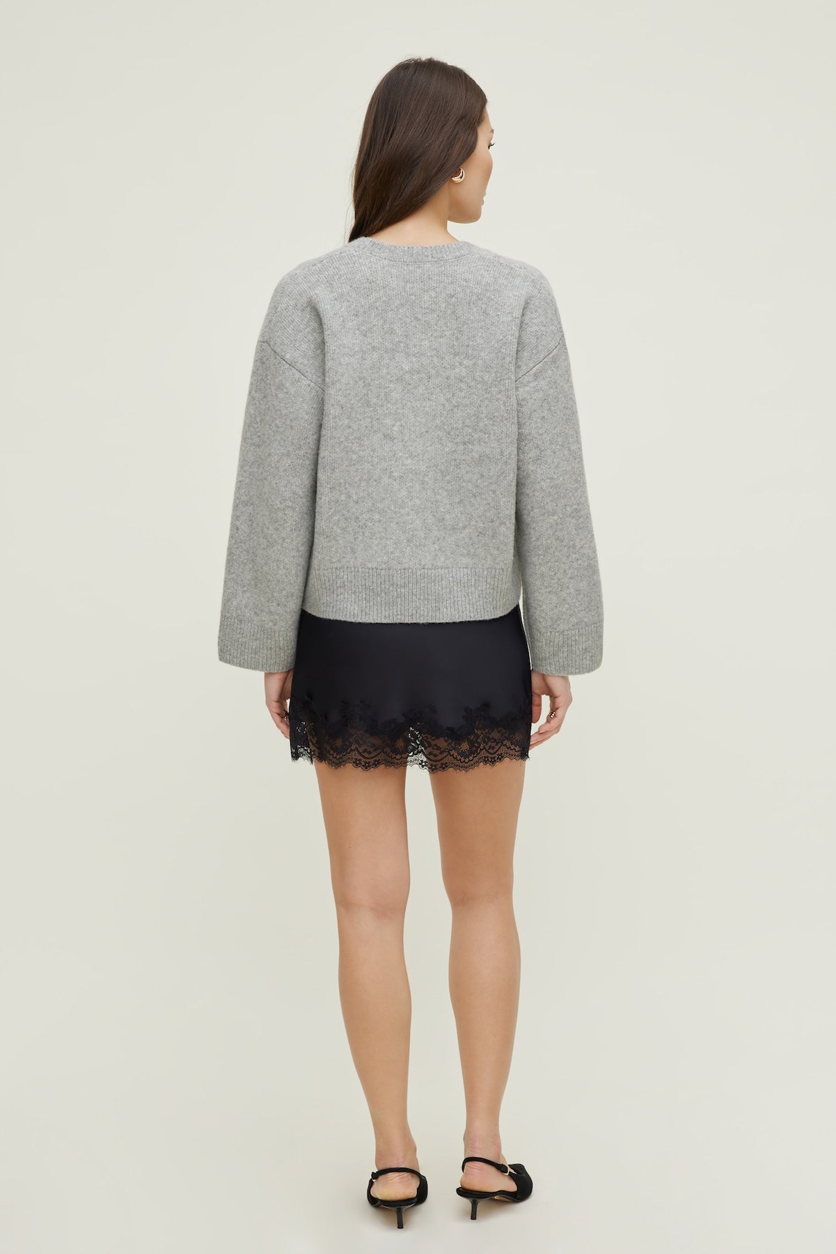Relaxed V Neck Cardigan Gray - Dynamite