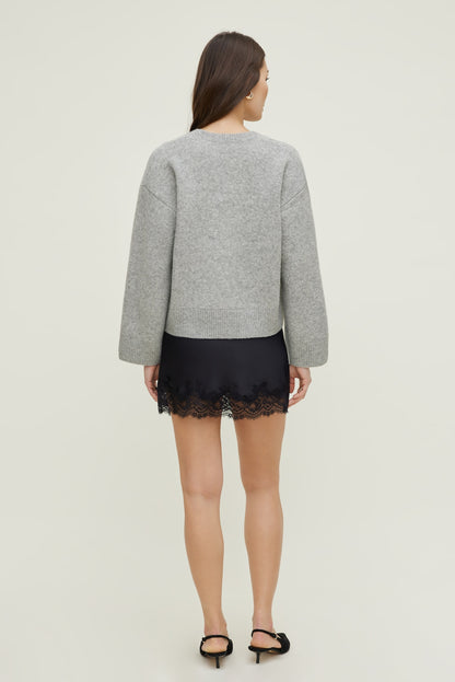 Relaxed V Neck Cardigan Gray - Dynamite