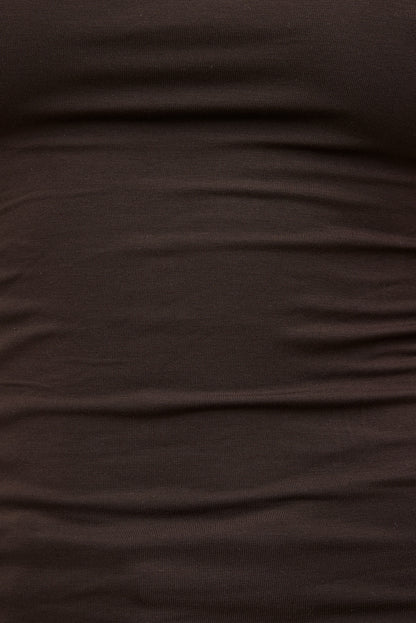 Off Shoulder Long Sleeve Top Brown - Dynamite