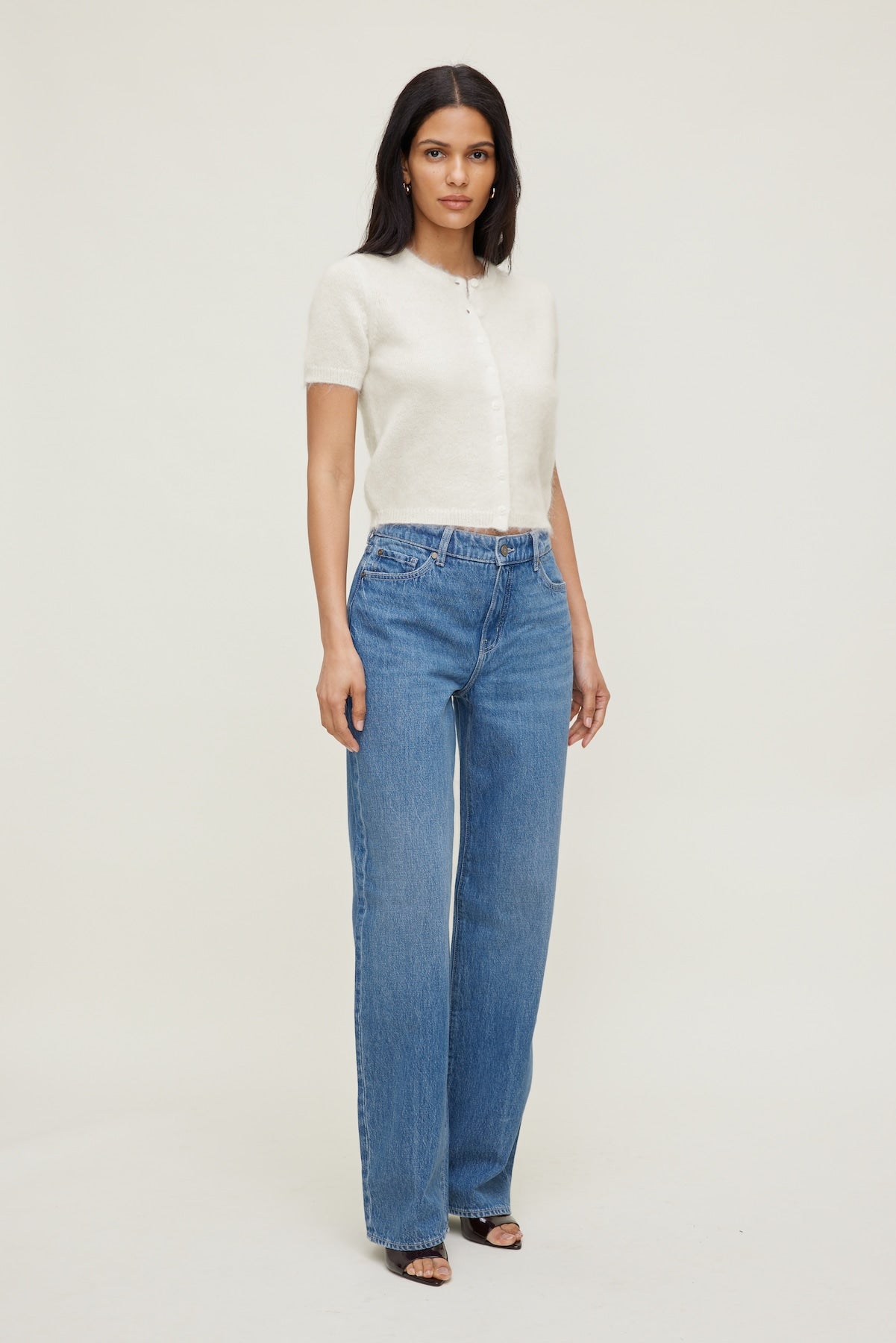 Premium Mohair Short Sleeve Cardigan White - Dynamite