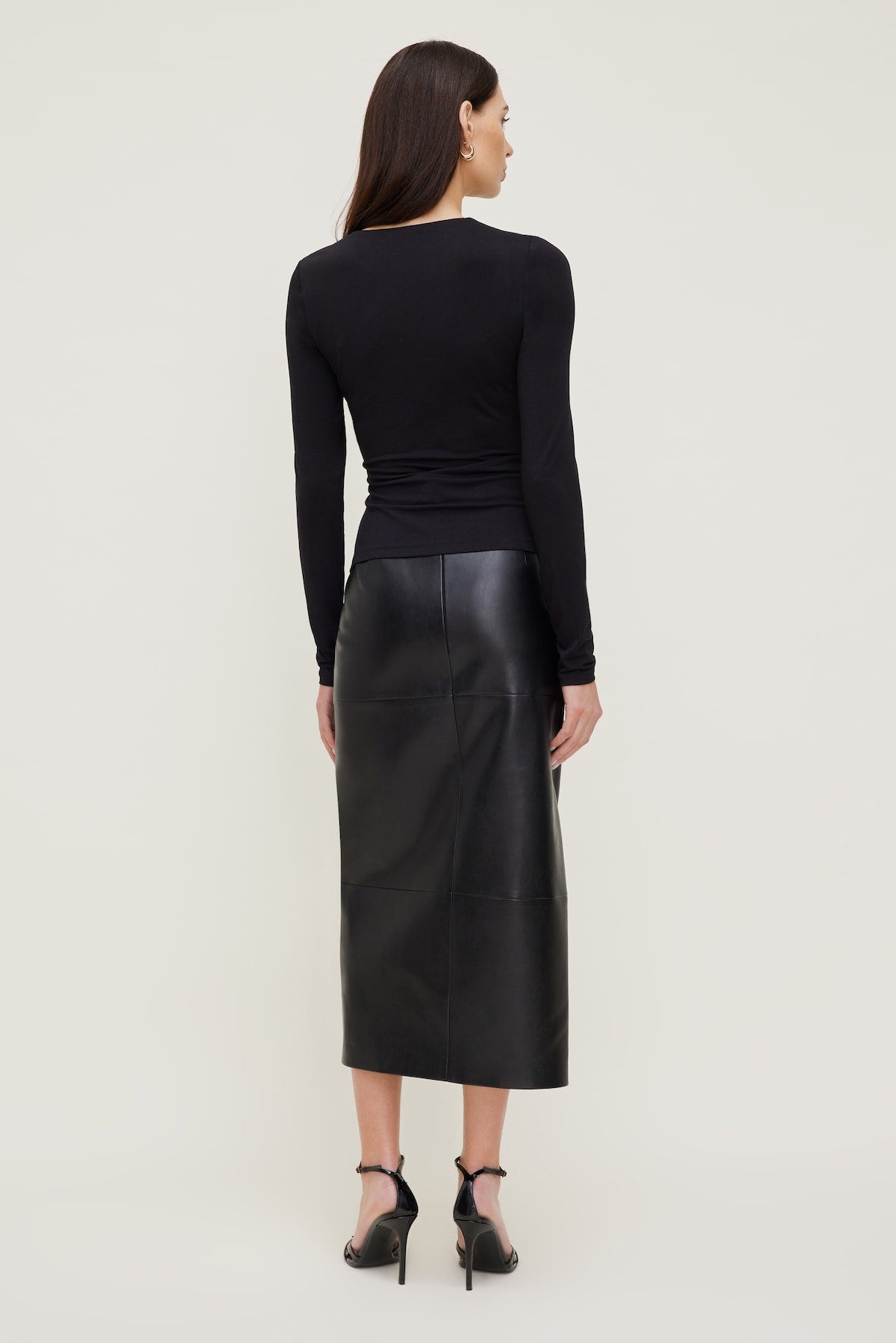 Draped Long Sleeve Top Black - Dynamite