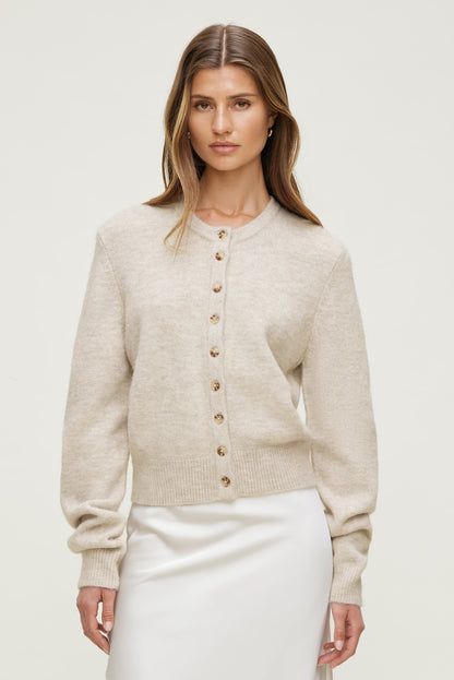 Rebecca Crewneck Cardigan Gray - Dynamite