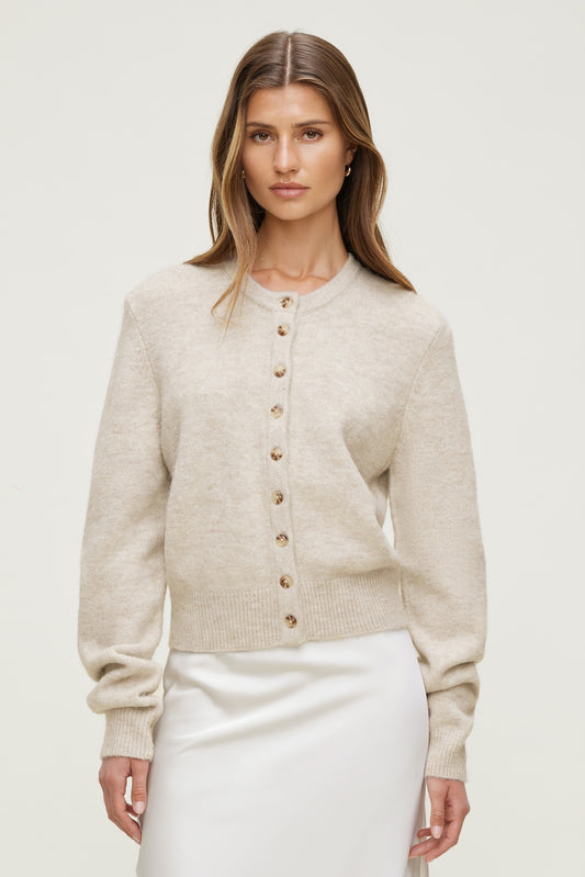 Rebecca Crewneck Cardigan Gray - Dynamite