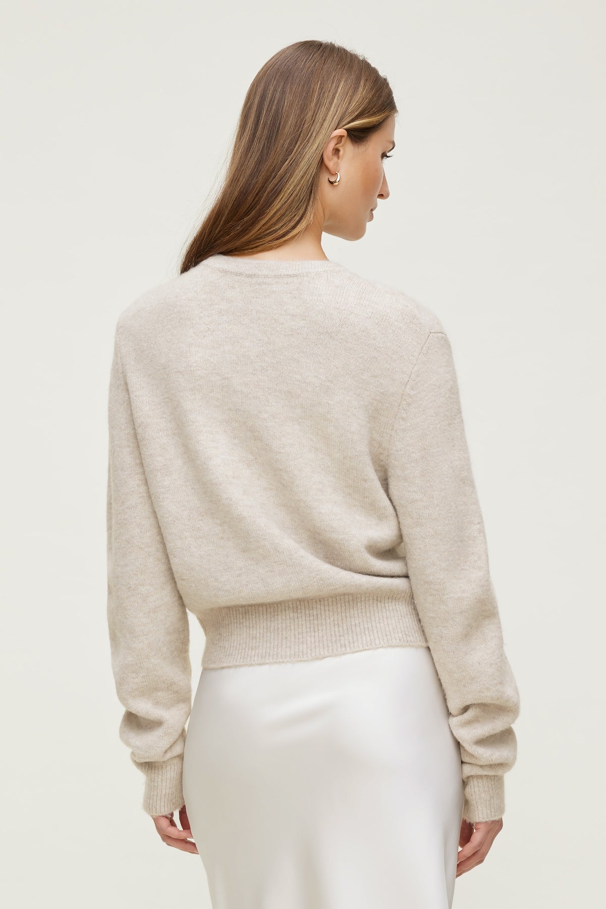 Rebecca Crewneck Cardigan Gray - Dynamite