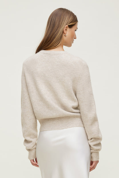 Rebecca Crewneck Cardigan Gray - Dynamite