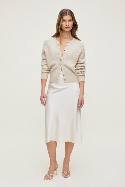 Rebecca Crewneck Cardigan Gray - Dynamite