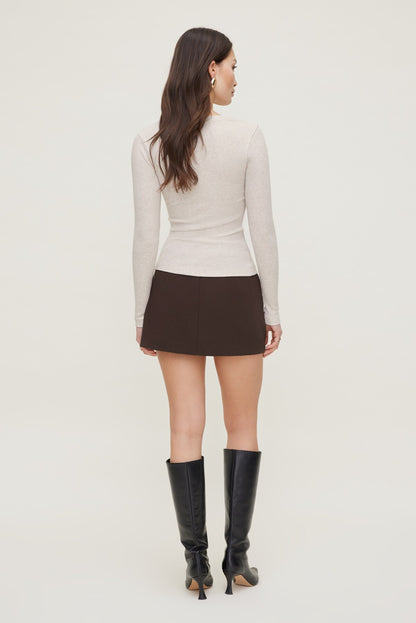 Tedi Ribbed Long Sleeve T Shirt Gray - Dynamite