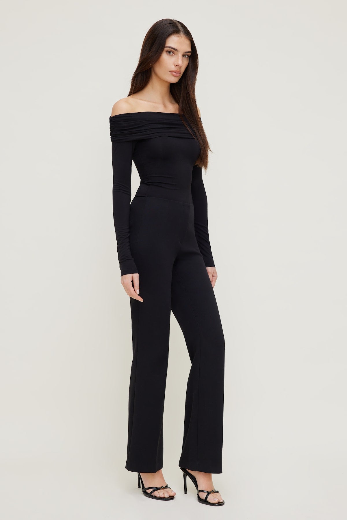 Off Shoulder Long Sleeve Top Black - Dynamite