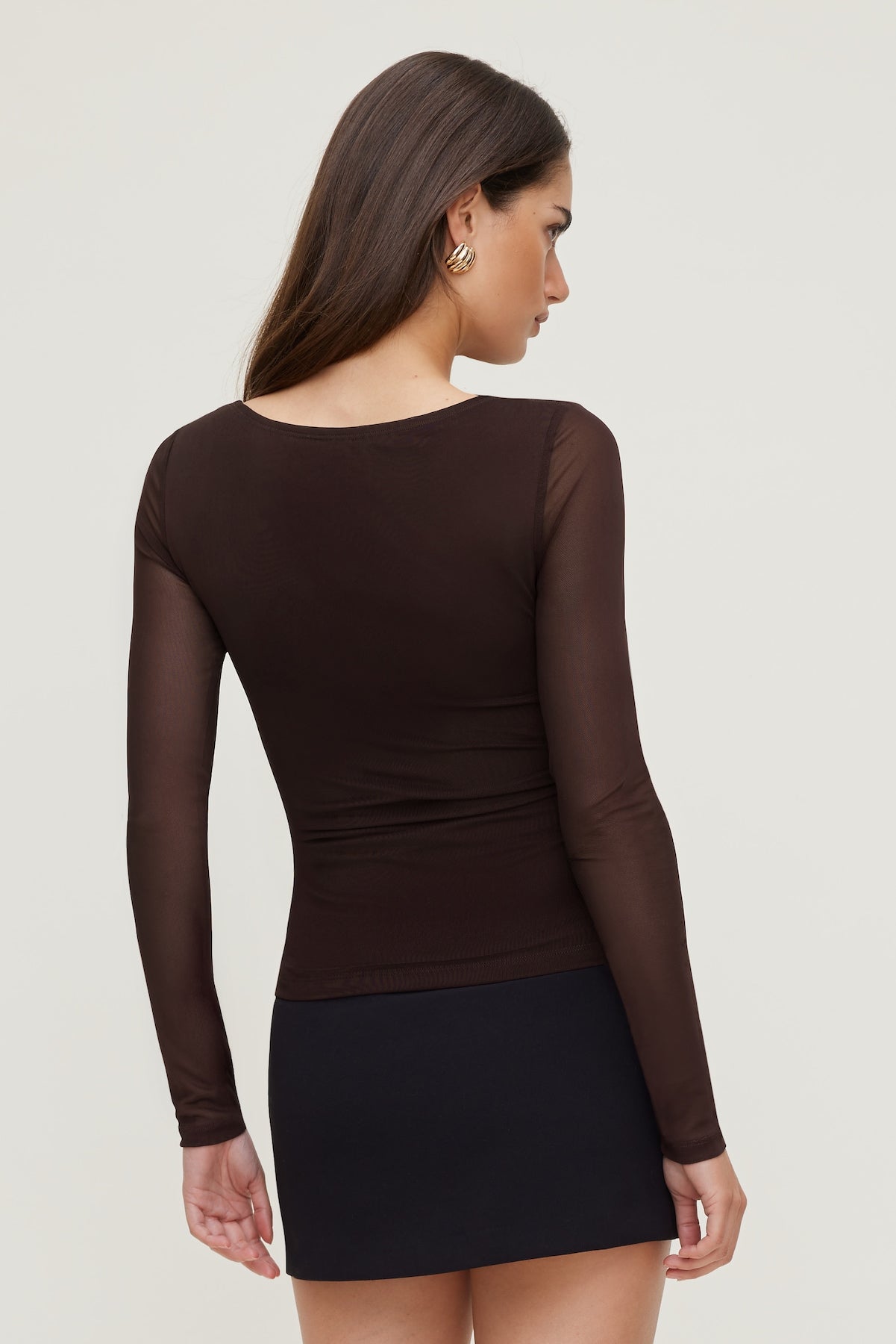Stella Long Sleeve Mesh Top PURPLE - Dynamite