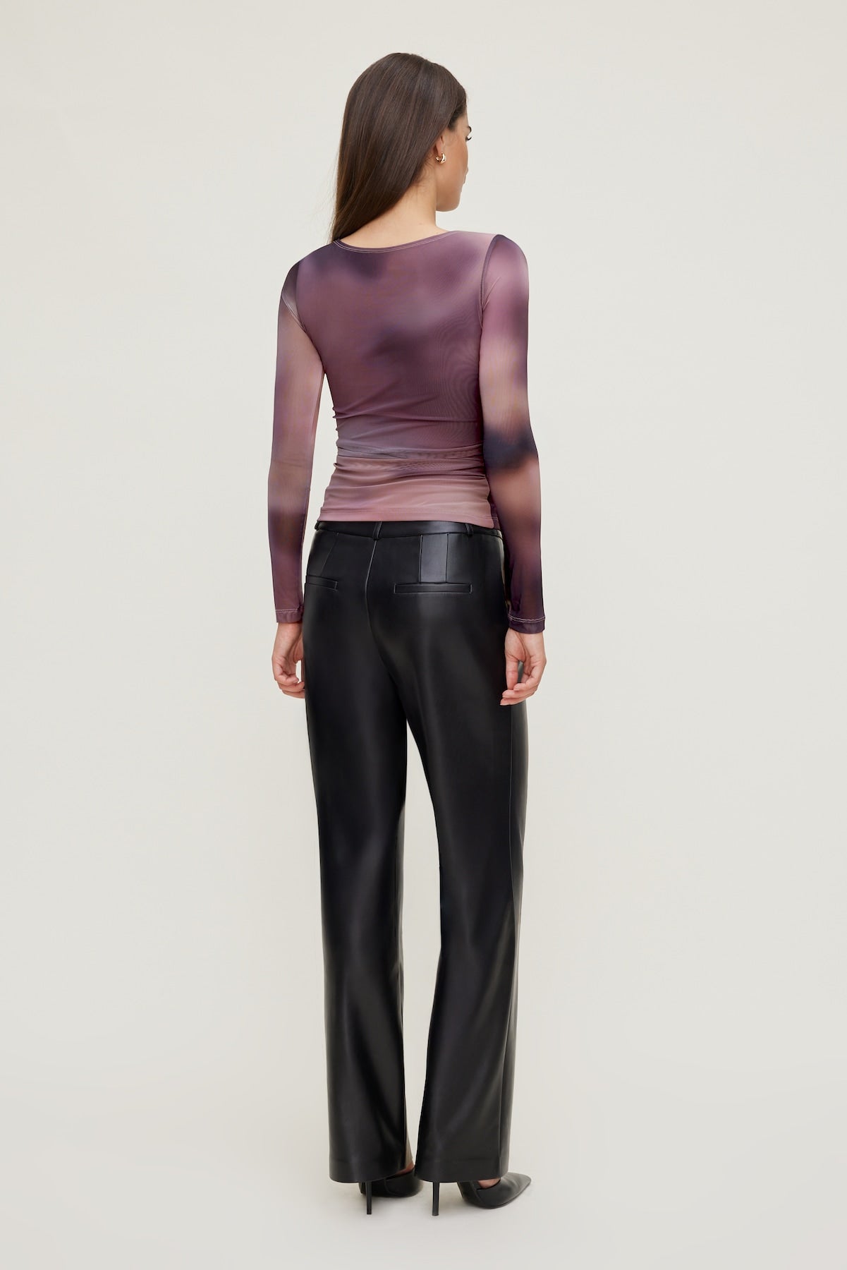 Stella Long Sleeve Mesh Top PURPLE - Dynamite